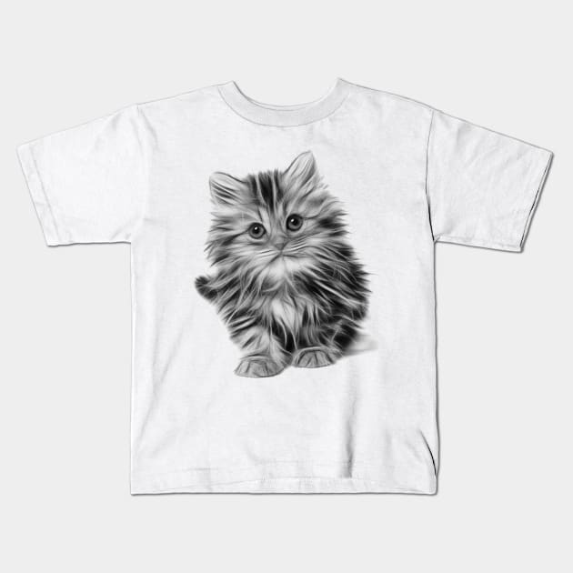 Kitten Kids T-Shirt by hudayadi